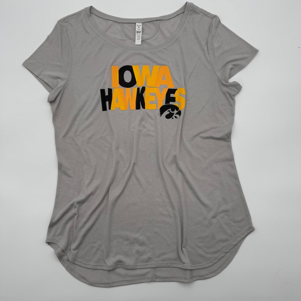 Under Armour Iowa Hawkeyes Womens HeatGear T-Shirt Gray XL Short Sleeve